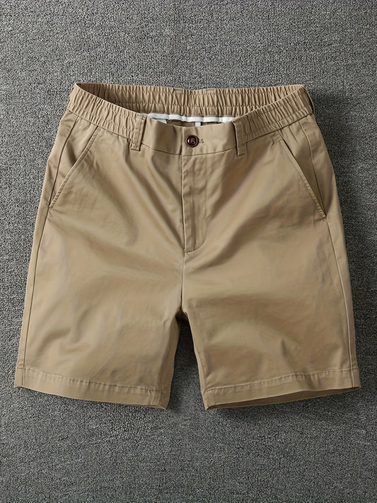 Szorty męskie z elastycznym pasem i zapięciem na guzik