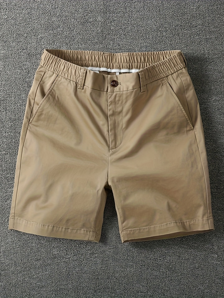 Szorty męskie z elastycznym pasem i zapięciem na guzik