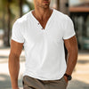 Męski T-shirt z dekoltem w serek | Listwa guzikowa henley i elegancki look