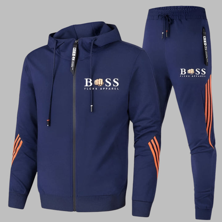 Heren Sportset - Ademend Polyester Trainingspak, Comfortabele Pasvorm-2
