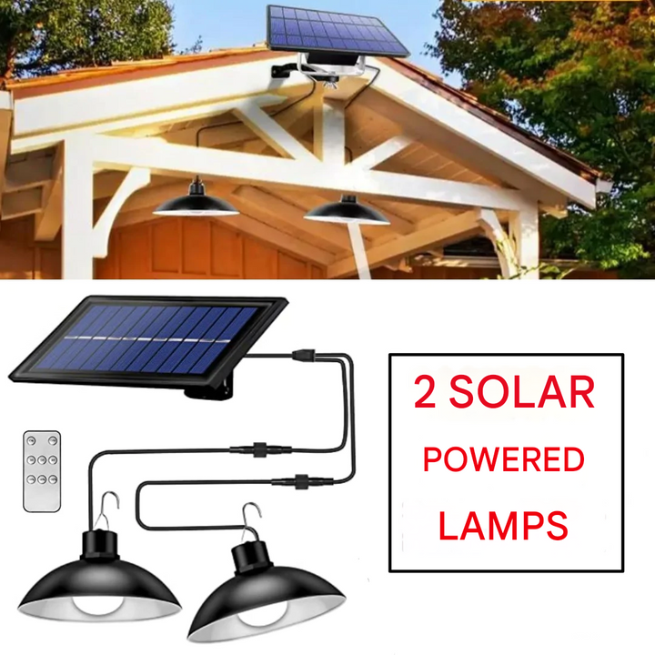 Zestaw bezprzewodowych solarnych lamp LED z pilotem – TwinRay
