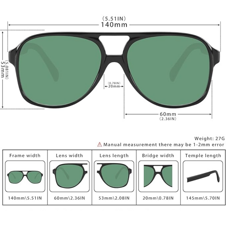 Okulary przeciwsłoneczne Aviator Retro - Indy, edycja lato 2025