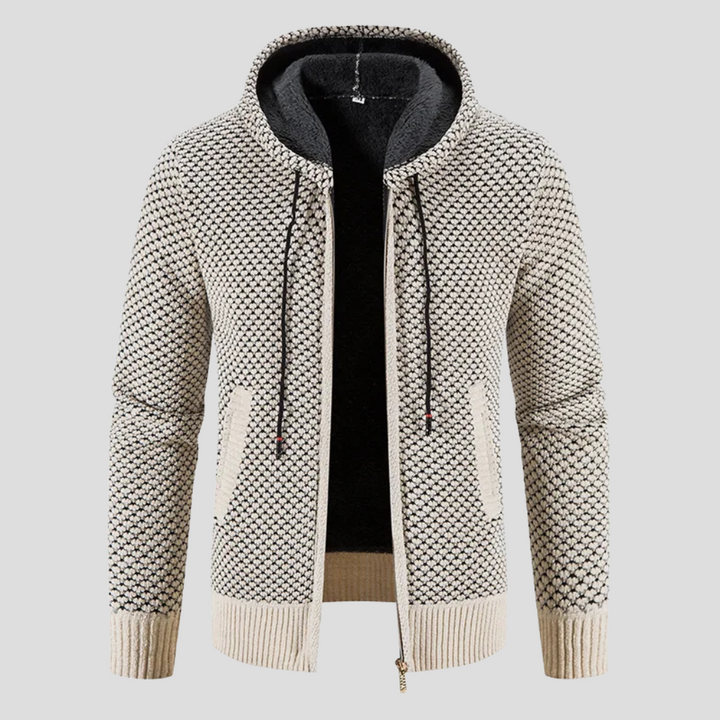 Męski sweter z dzianiny typu cardigan