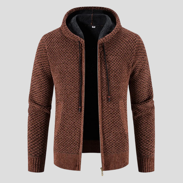 Męski sweter z dzianiny typu cardigan