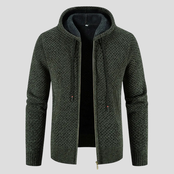 Męski sweter z dzianiny typu cardigan