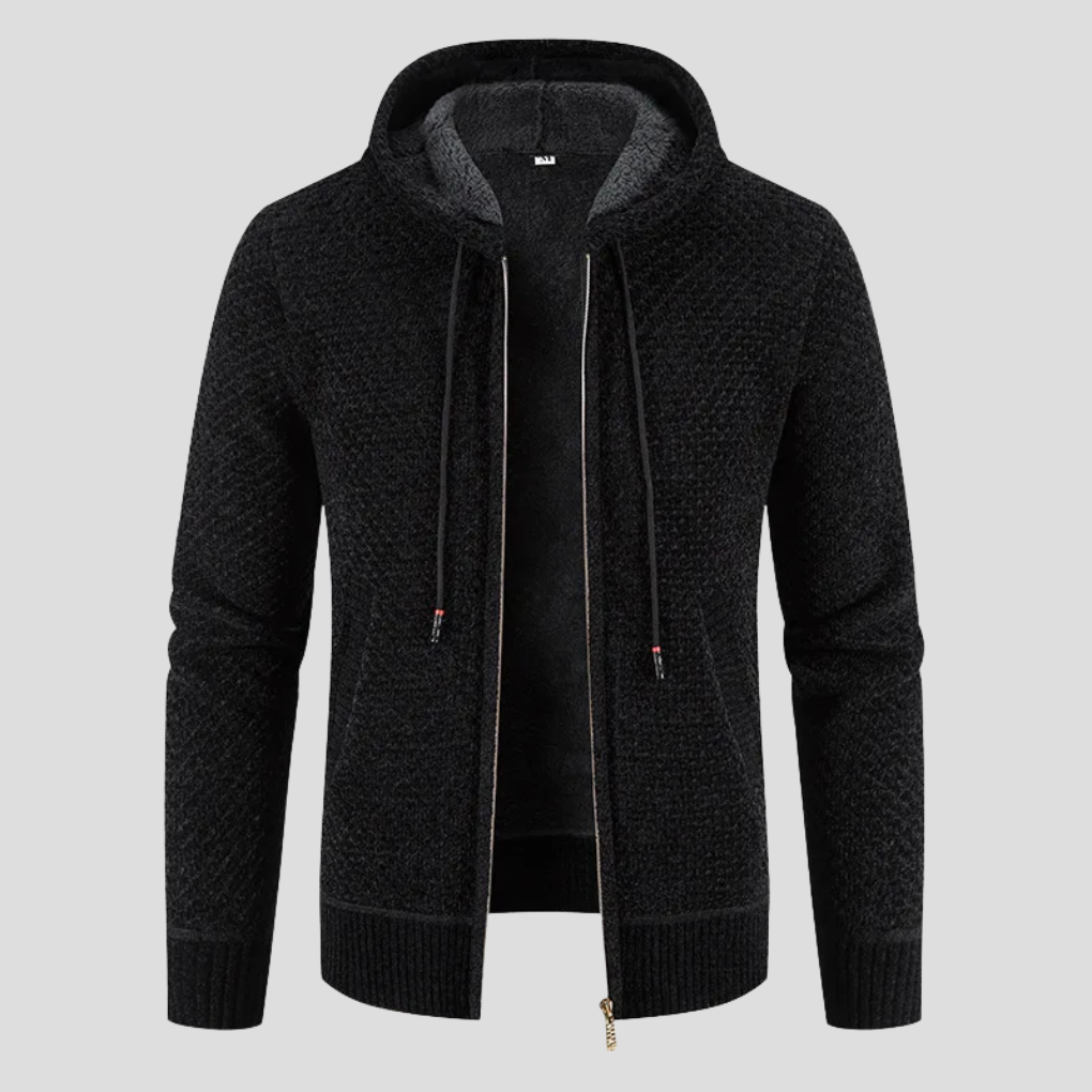 Męski sweter z dzianiny typu cardigan