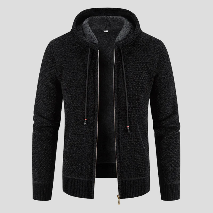Męski sweter z dzianiny typu cardigan