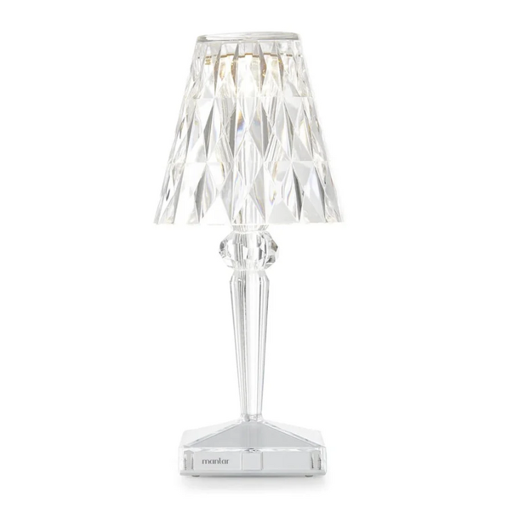 Szykowna lampa stołowa o kryształowym designie – CrystalLuxe