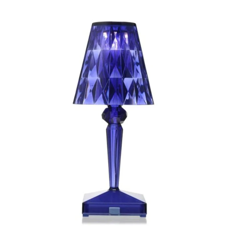 Szykowna lampa stołowa o kryształowym designie – CrystalLuxe