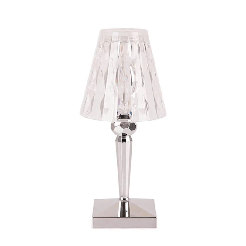 Szykowna lampa stołowa o kryształowym designie – CrystalLuxe
