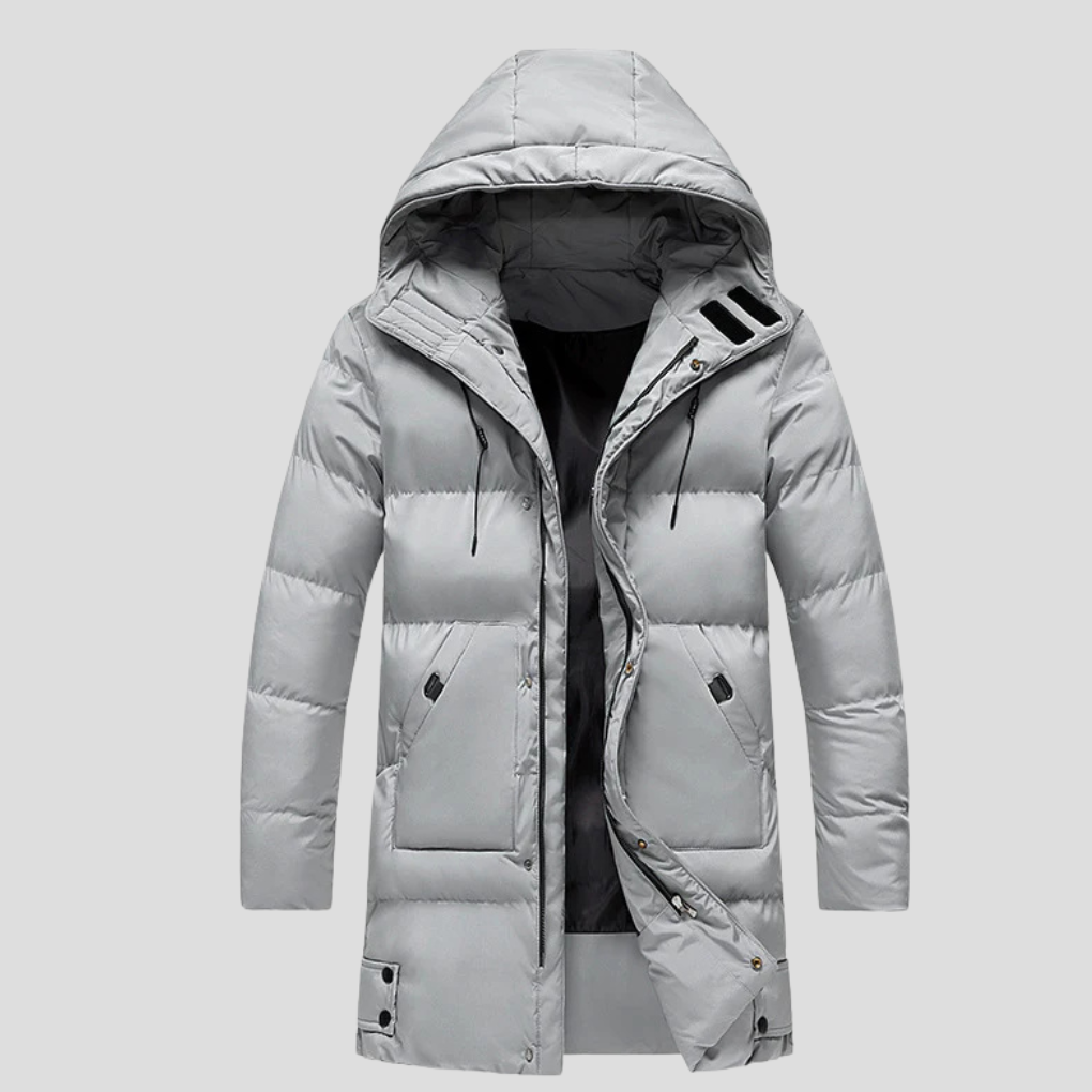 Męska kurtka typu parka – elegancka osłona na trudne warunki pogodowe
