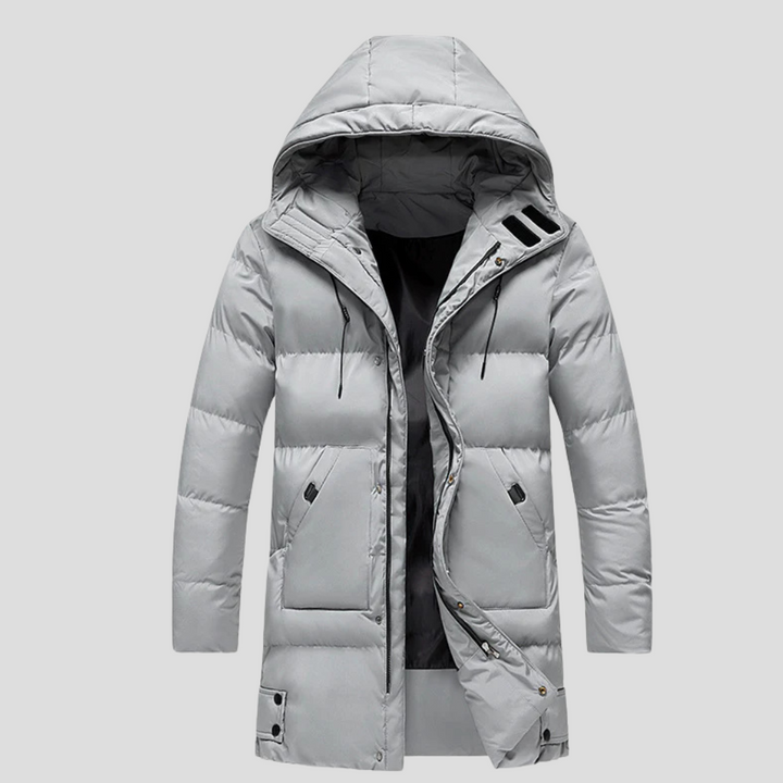 Męska kurtka typu parka – elegancka osłona na trudne warunki pogodowe