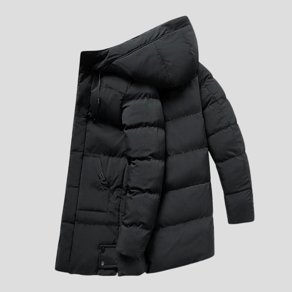 Męska kurtka typu parka – elegancka osłona na trudne warunki pogodowe