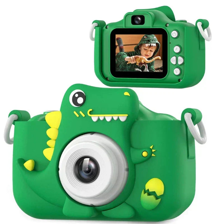Aparat fotograficzny dla dzieci z funkcją HD i wzorem dinozaura na pierwsze fotograficzne przygody