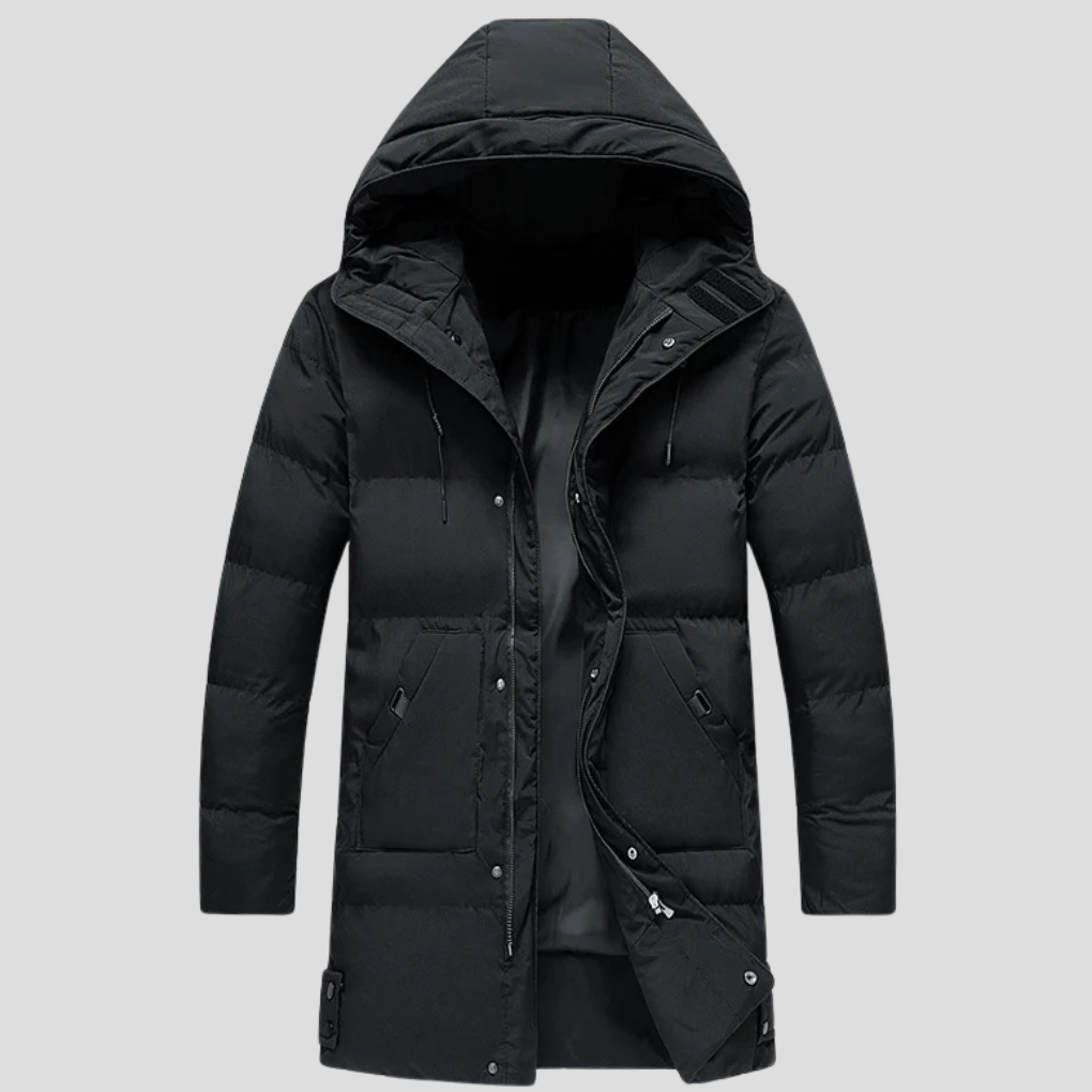 Męska kurtka typu parka – elegancka osłona na trudne warunki pogodowe