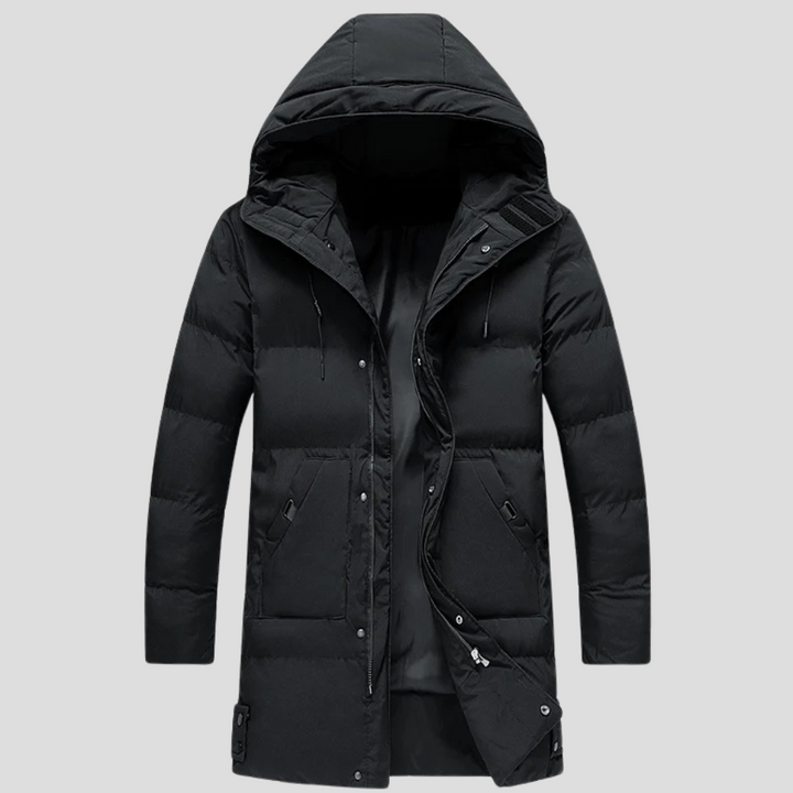 Męska kurtka typu parka – elegancka osłona na trudne warunki pogodowe