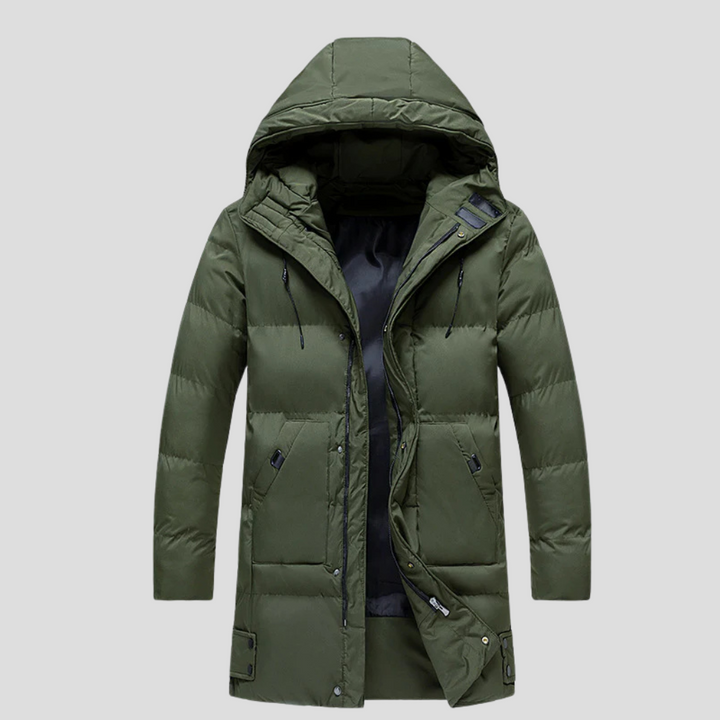 Męska kurtka typu parka – elegancka osłona na trudne warunki pogodowe