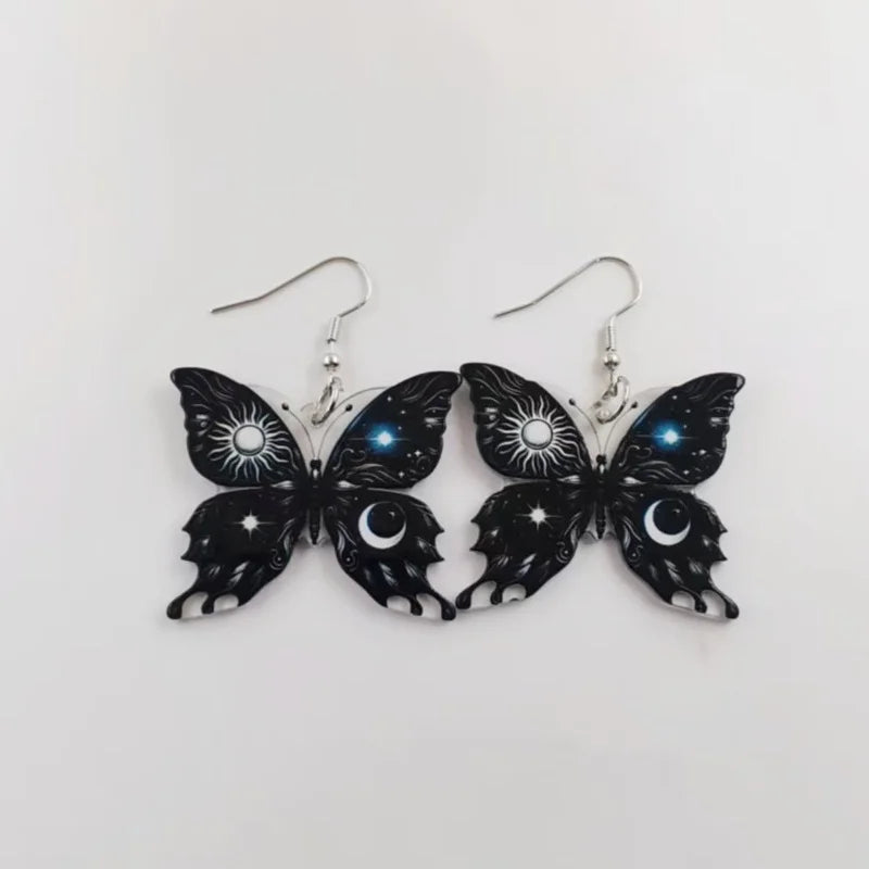 Kolczyki Słońce Księżyc Motyl