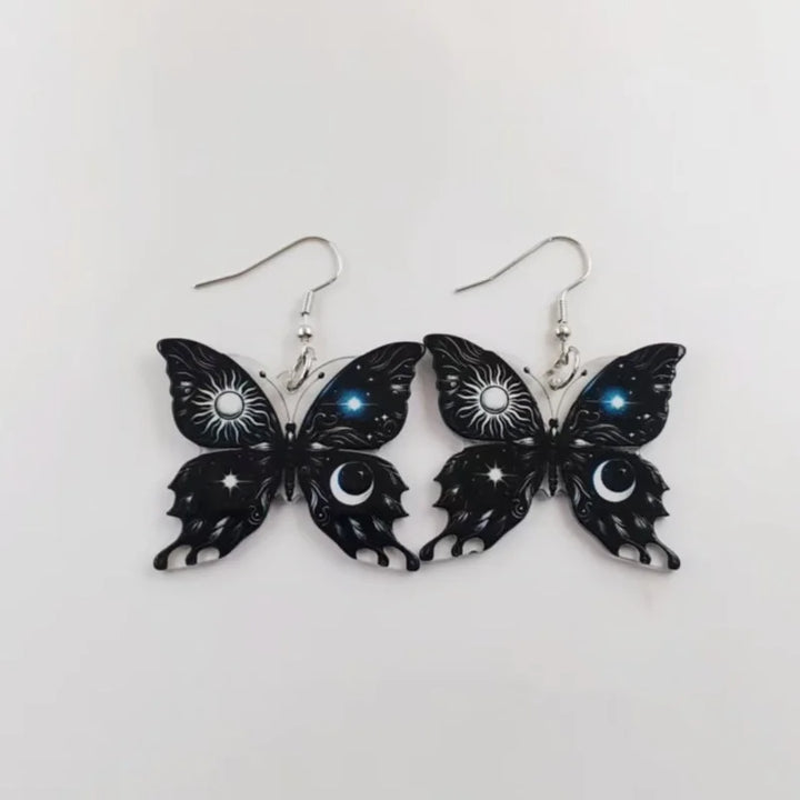 Kolczyki Słońce Księżyc Motyl