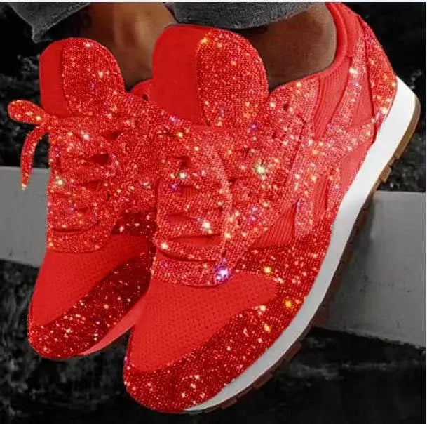 Damskie buty brokatowe z cekinami - Livia