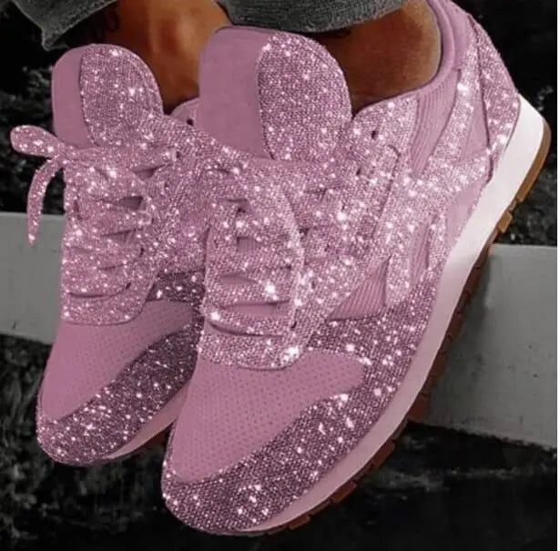 Damskie buty brokatowe z cekinami - Livia