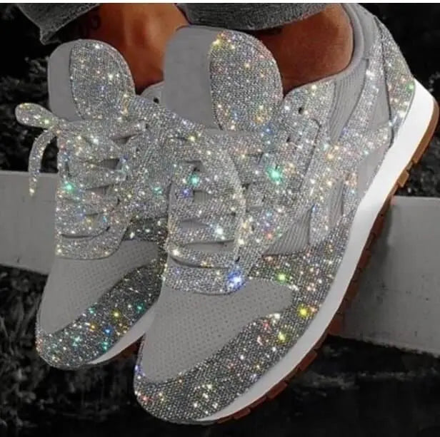 Damskie buty brokatowe z cekinami - Livia
