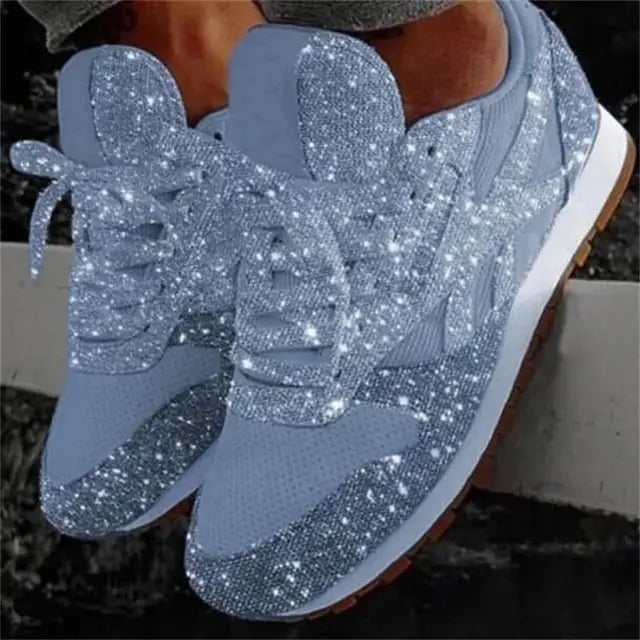 Damskie buty brokatowe z cekinami - Livia