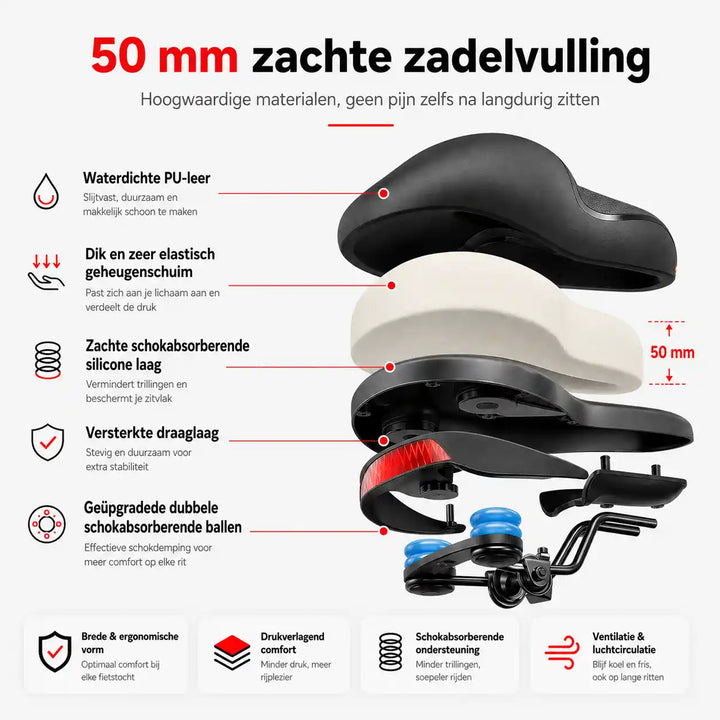 Ergonomiczne, komfortowe siodełko rowerowe z wycięciem – z 2-calową pianką i wodoodporną skórą PU