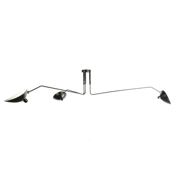 Czarna lampa sufitowa z obrotowymi ramionami – nowoczesny design