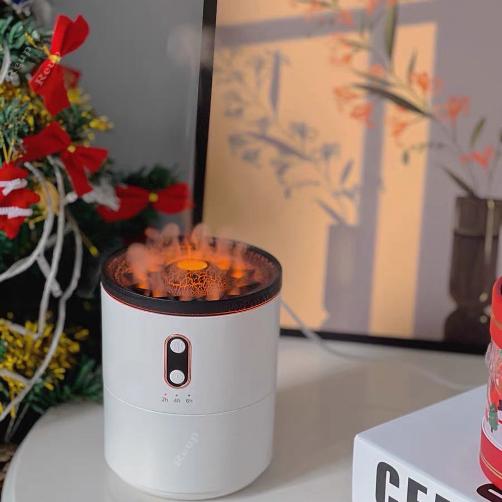 Dyfuzor Wulkan z pierścieniami meduzy, lampką nocną i zasilaniem USB