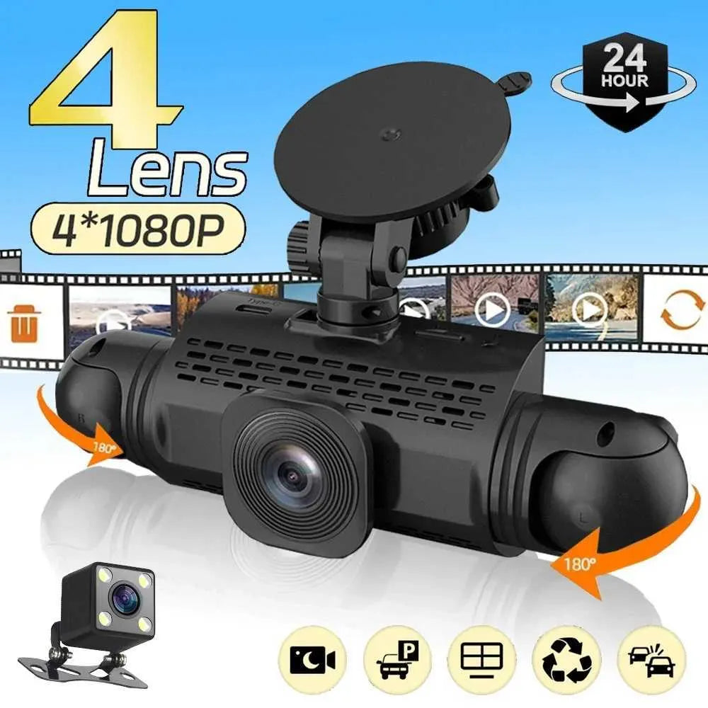 Wideorejestrator samochodowy 360° | DashGard Pro CX360 | Rejestrator jazdy Full HD z widzeniem nocnym i monitorem parkingowym