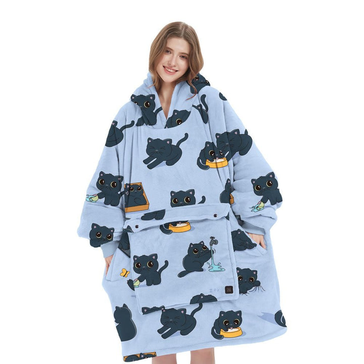 Ogrzewana bluza-koc oversize z sherpy z 3 poziomami