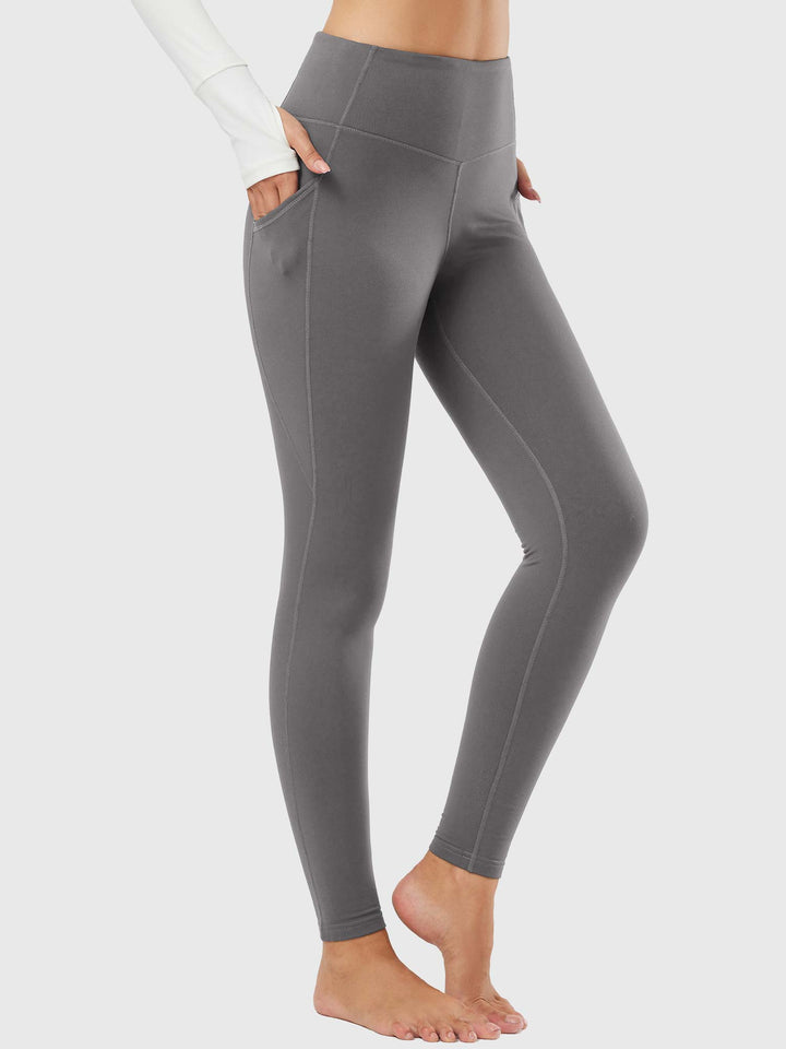 Damskie Legginsy Termiczne Z Kieszeniami I Wysokim Stanem