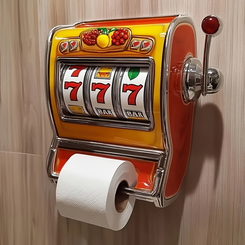 Uchwyt na papier toaletowy Jackpot – Design automatu do gry, montowany na ścianie