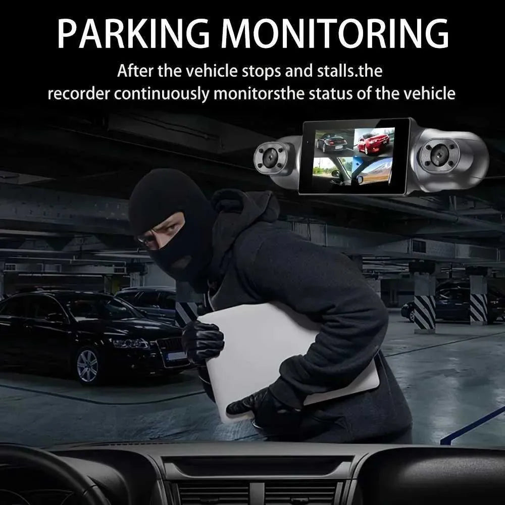 Wideorejestrator samochodowy 360° | DashGard Pro CX360 | Rejestrator jazdy Full HD z widzeniem nocnym i monitorem parkingowym