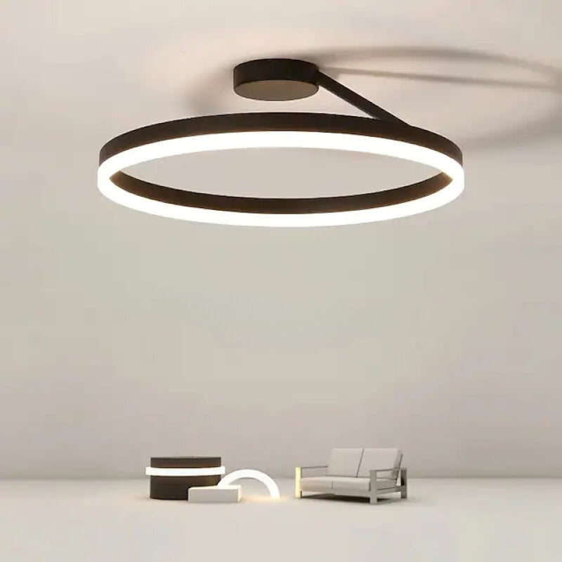Arisha Nowoczesna lampa sufitowa w kształcie koła LED czarno/biała do salonu i korytarza, metal