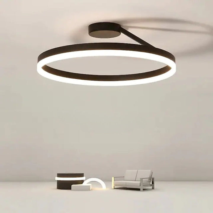 Arisha Nowoczesna lampa sufitowa w kształcie koła LED czarno/biała do salonu i korytarza, metal