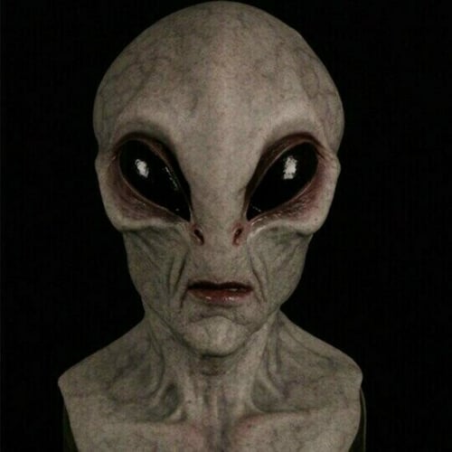 Realistyczna maska kosmicznej istoty CosmicMorph | Malowany ręcznie akcesorium do kostiumu na Halloween, zakrywające całą głowę