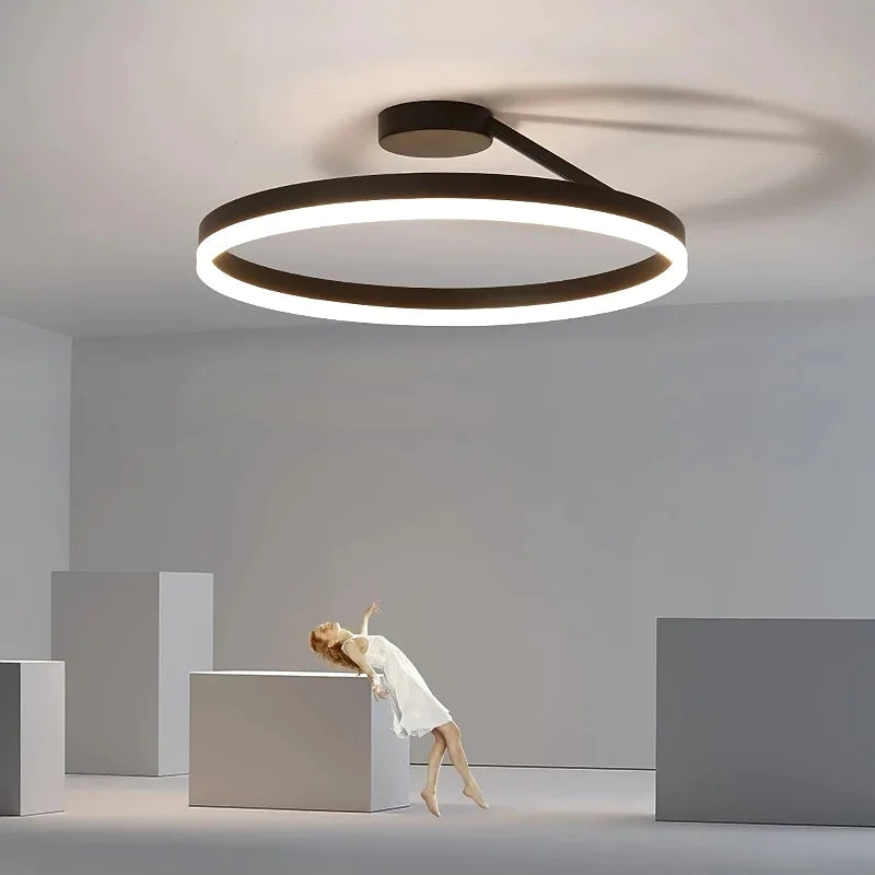 Arisha Nowoczesna lampa sufitowa w kształcie koła LED czarno/biała do salonu i korytarza, metal