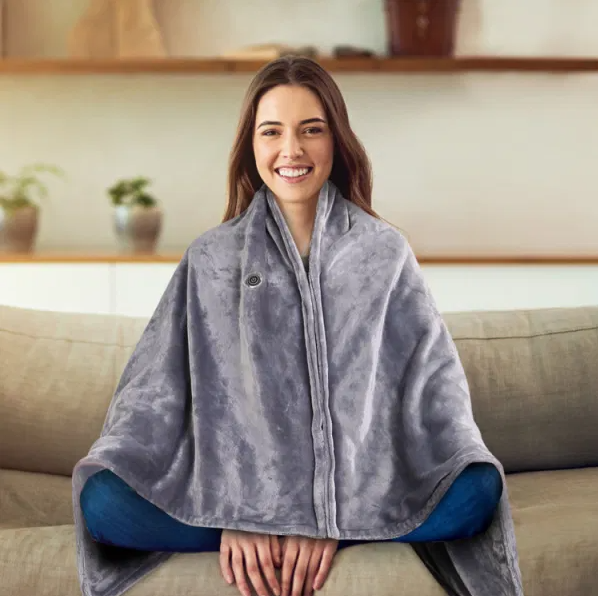 Poncho grzewcze USB z zamkiem, 150 x 80 cm z 8 strefami i 3 poziomami
