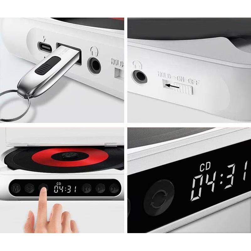 Przenośny odtwarzacz CD - Bluetooth | dźwięk Hi-Fi | różne kolory