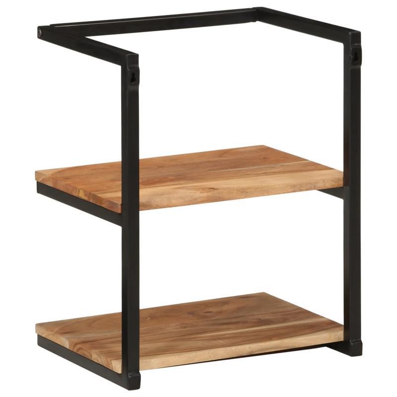 Półka ścienna dwupoziomowa z metalowym stelażem