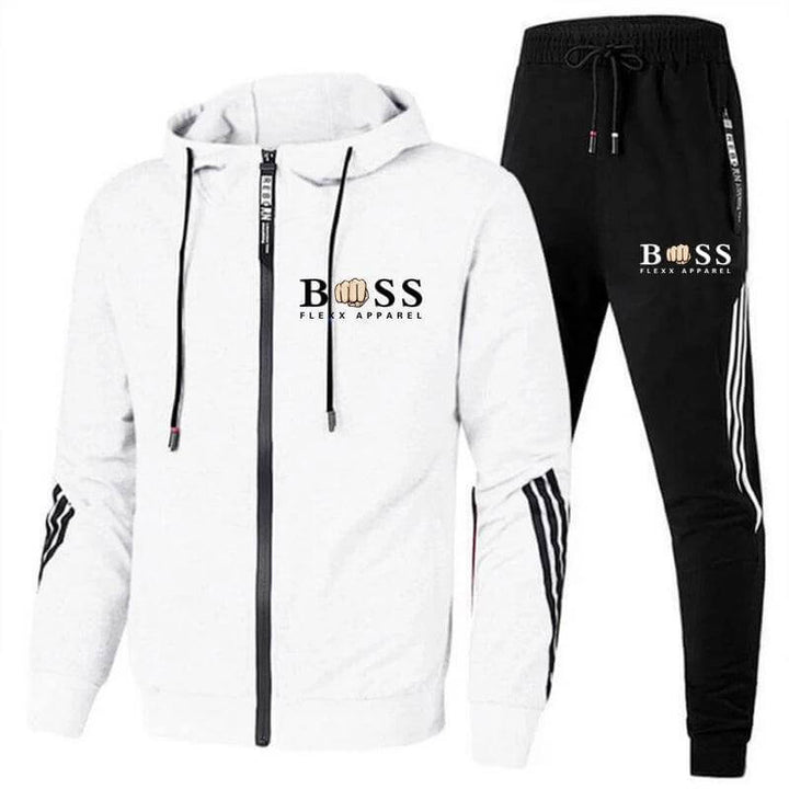Męski Dres Z Kurtką Zapinaną Na Zamek I Dopasowanymi Spodniami Typu Joggers