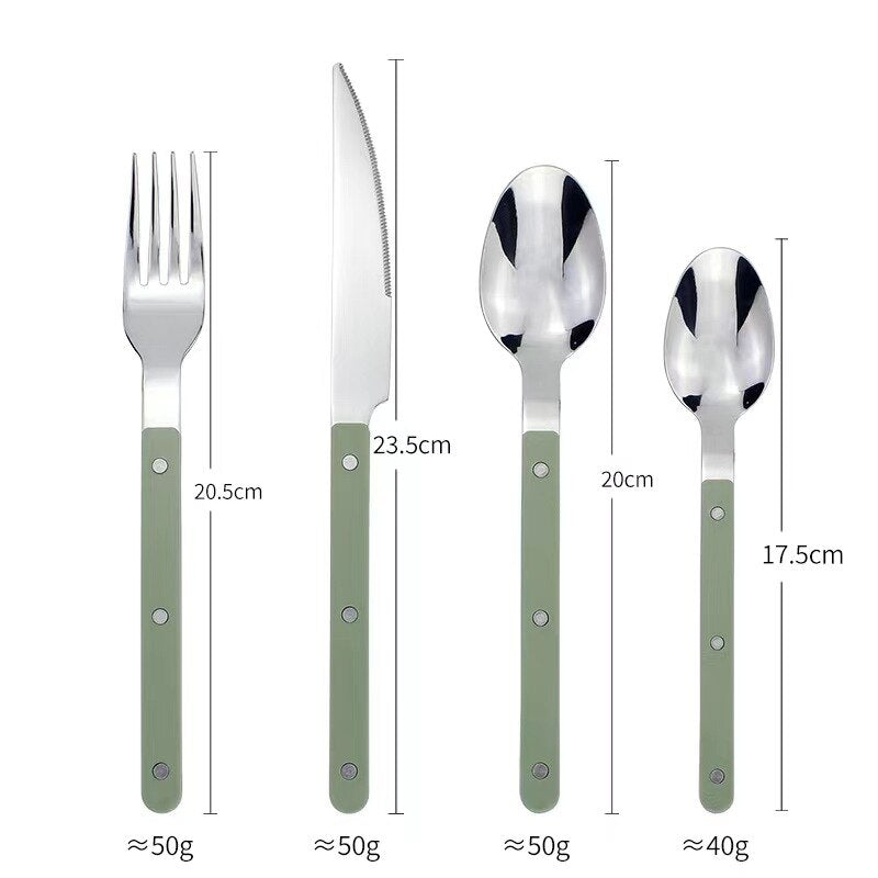 Zestaw sztućców ze stali nierdzewnej 24 elementy z grawerowanym wzorem – BistroLine