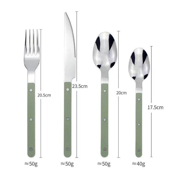Zestaw sztućców ze stali nierdzewnej 24 elementy z grawerowanym wzorem – BistroLine