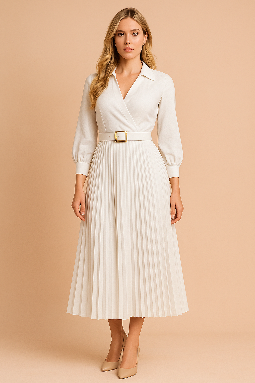 Isabela| Plus Size Elegancka Sukienka do Kolan na Wiosnę