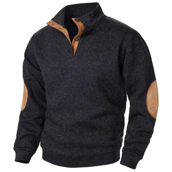 Męski sweter z dekoltem w serek na styl outdoorowy i casualowy