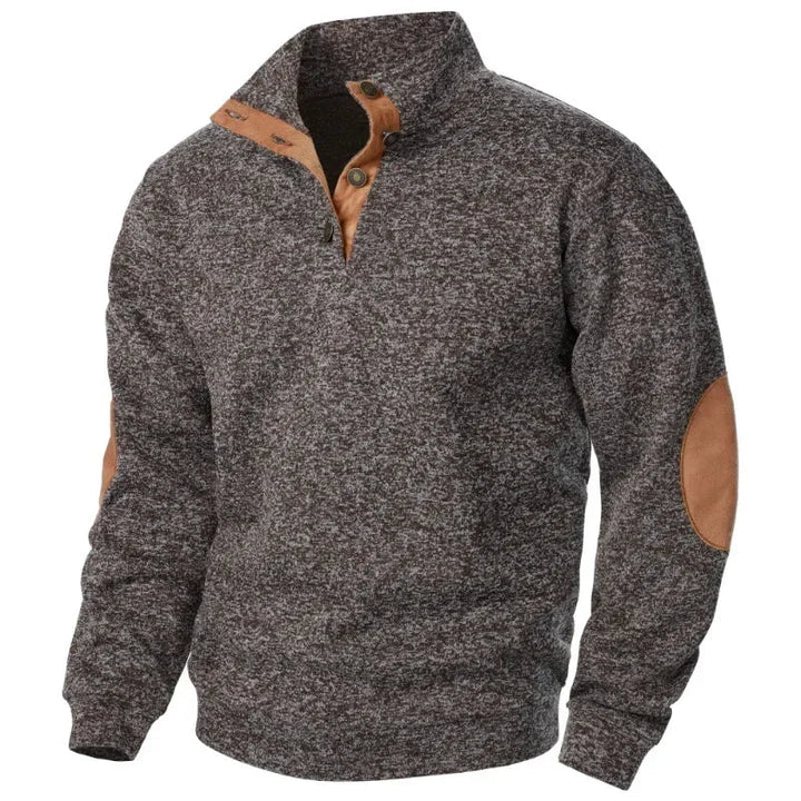 Męski sweter z dekoltem w serek na styl outdoorowy i casualowy