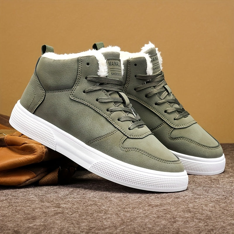 Buty Męskie Zimowe Wysokie Sneakersy Ocieplane Sznurowane | Na Co Dzień