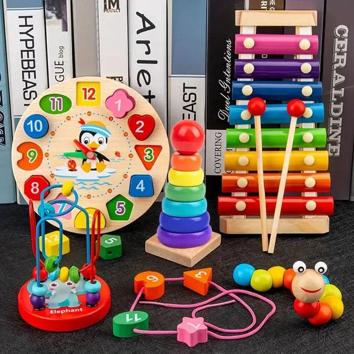 Zestaw Montessori 5 w 1 EduQuest – kreatywna nauka dla niemowląt od 6 miesiąca życia